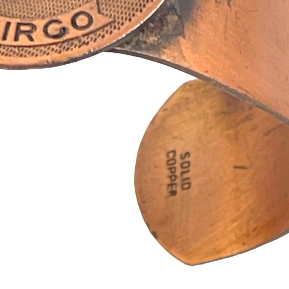 Vintage Copper Virgo Zodiac Cuff Bracelet - Picture 8 of 8